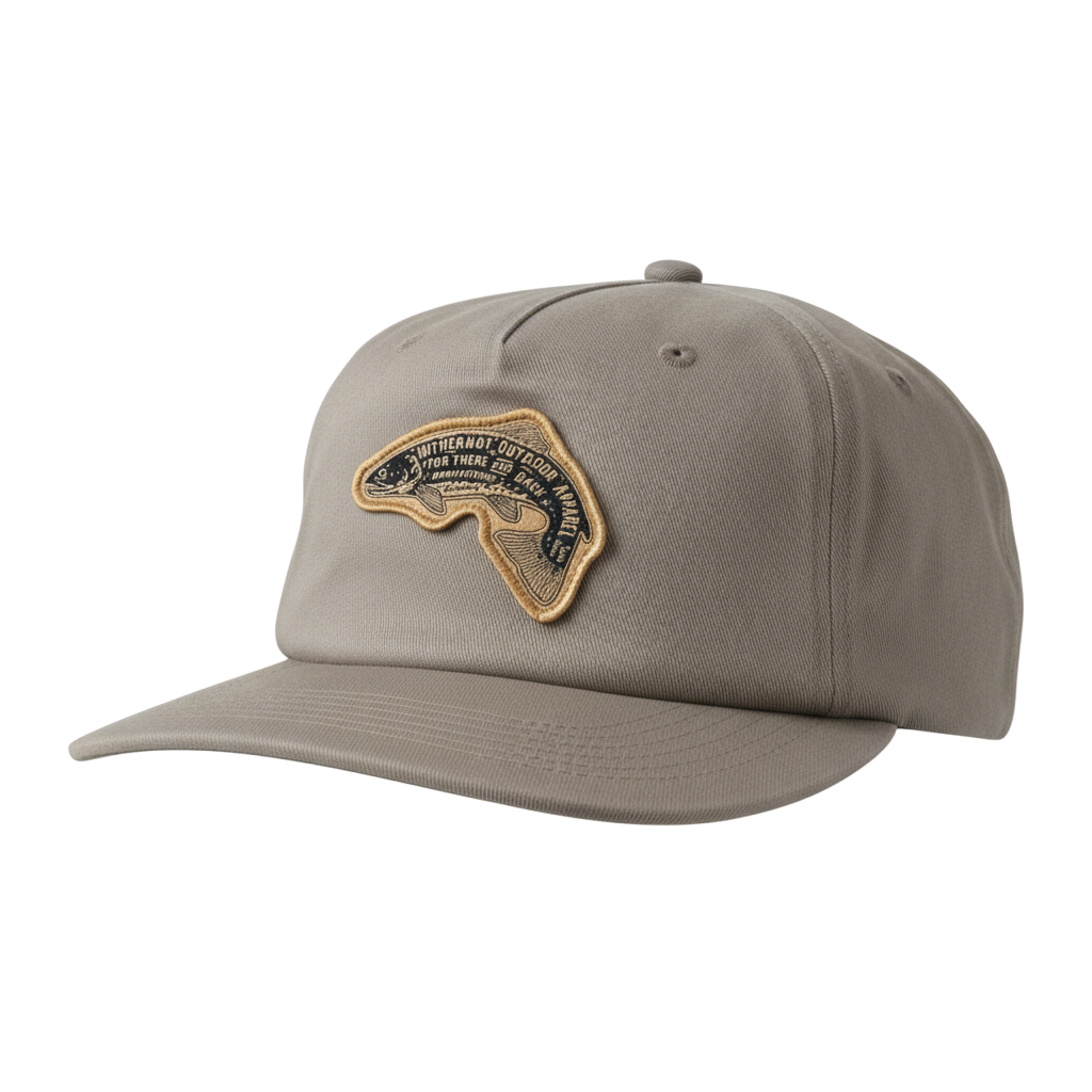 Trout Patch Snapback Hat - Khaki