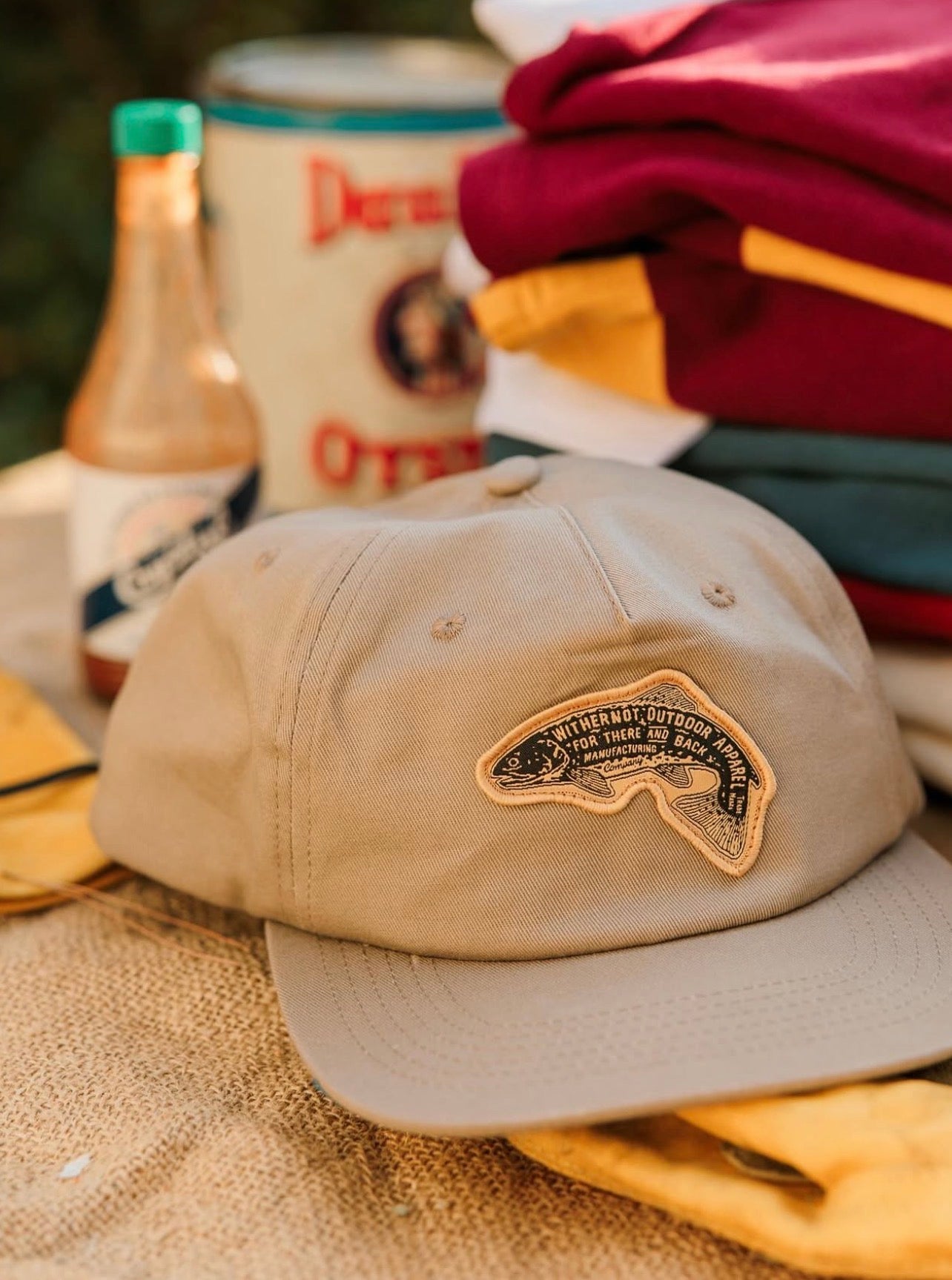 Trout Patch Snapback Hat - Khaki