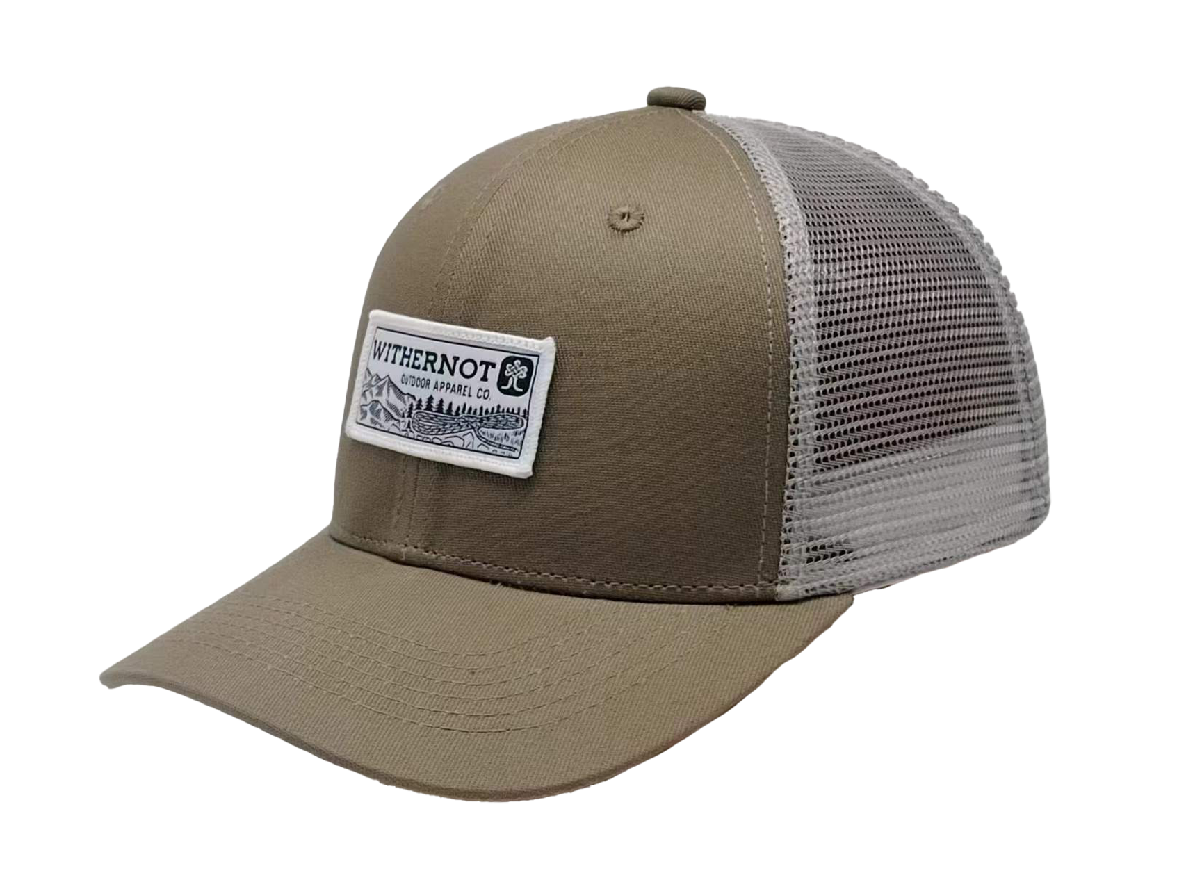 Mountain Label Trucker Hat - Khaki