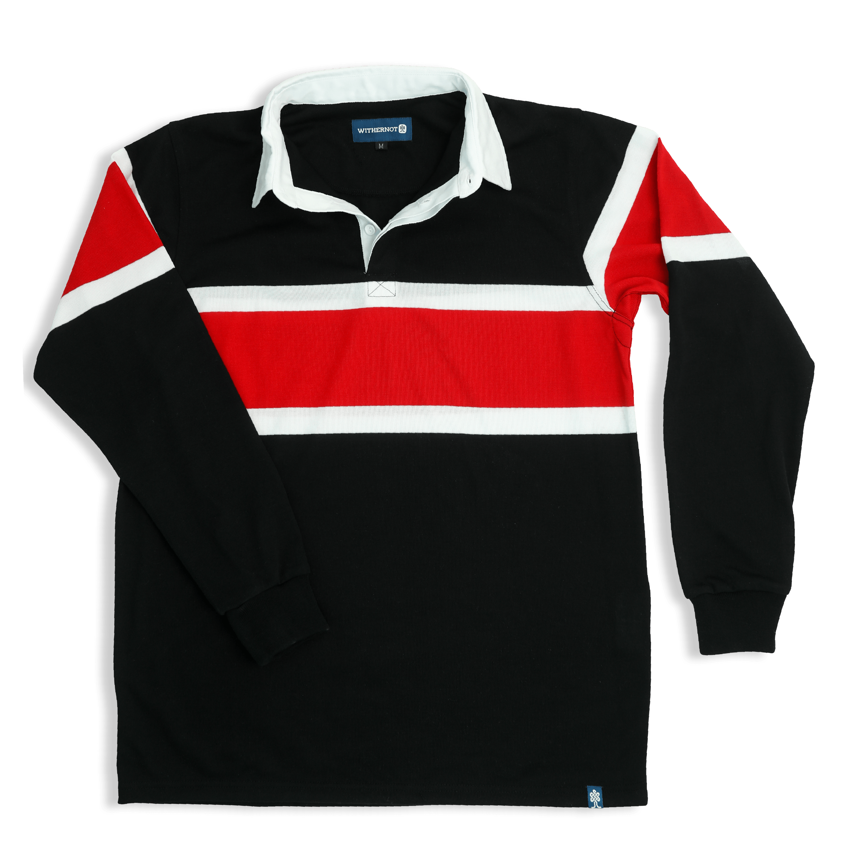 red black rugby shirt