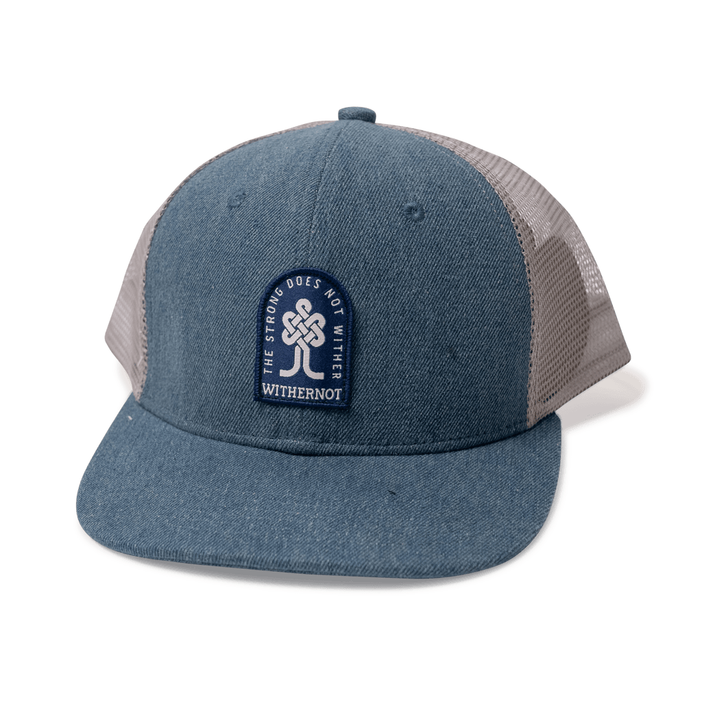 Withernot Logo Patch Hat - Washed Blue Denim Accessories Withernot 