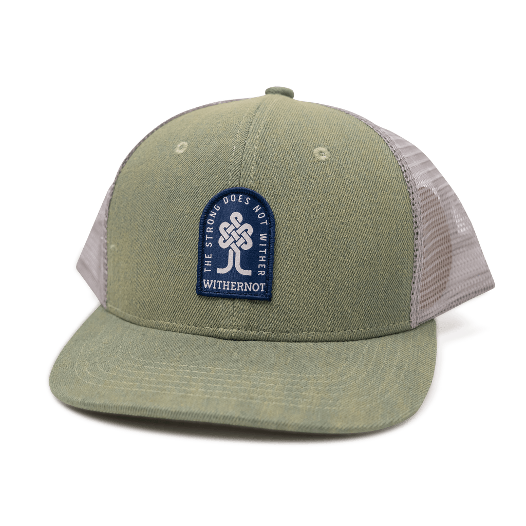 Withernot Logo Patch Hat - Washed Green Denim Accessories Withernot 